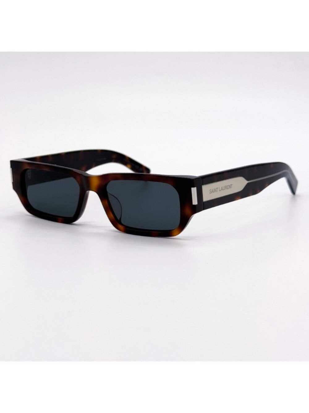 NEW SAINT LAURENT SUNGLASSES SL660F 002 UNISEX SQUARE HAVANA/GRAY EYEWEAR SL660 - Picture 2 of 8